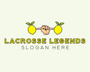 Gym Lemon Dumbbell logo design