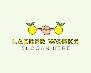 Gym Lemon Dumbbell logo design