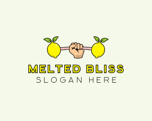 Fitness Lemon Dumbbell logo design