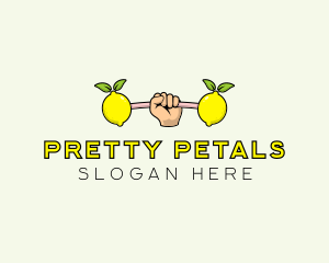 Gym Lemon Dumbbell logo design