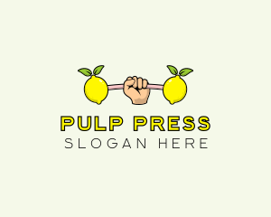 Gym Lemon Dumbbell logo design