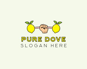 Gym Lemon Dumbbell logo design