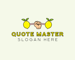 Gym Lemon Dumbbell logo design