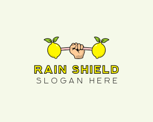 Gym Lemon Dumbbell logo design