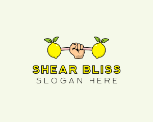 Gym Lemon Dumbbell logo design