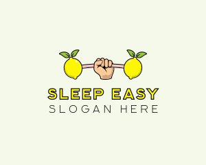 Gym Lemon Dumbbell logo design