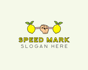 Gym Lemon Dumbbell logo design