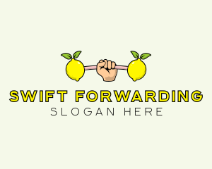 Fitness Lemon Dumbbell logo design