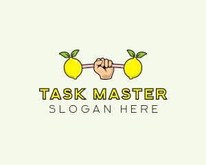 Gym Lemon Dumbbell logo design