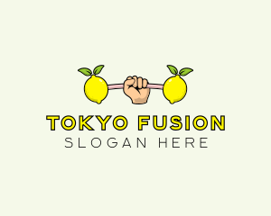 Gym Lemon Dumbbell logo design