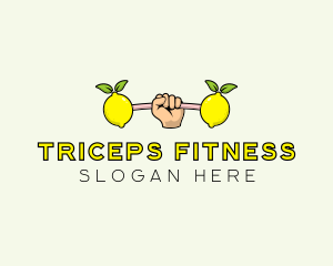 Fitness Lemon Dumbbell logo design