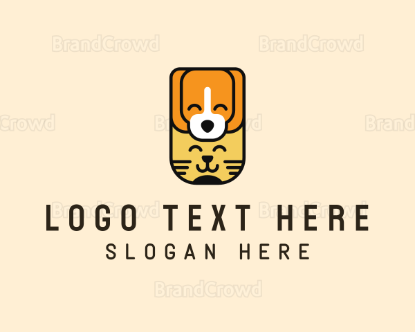 Cute Cartoon Dog Cat Logo