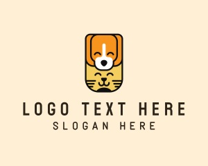 Vet - Cute Cartoon Dog Cat logo design