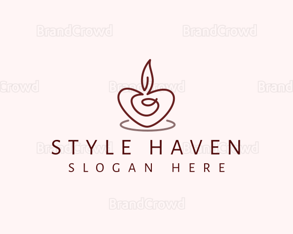 Candle Heart Decor Logo