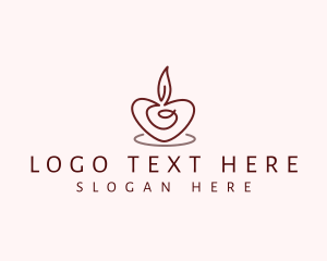 Relaxing - Candle Heart Decor logo design