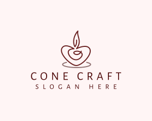 Candle Heart Decor logo design