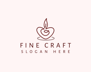 Candle Heart Decor logo design