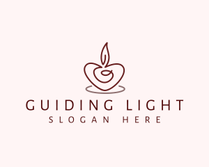 Candle Heart Decor logo design