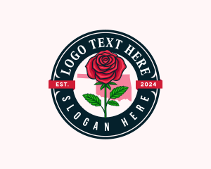 Map - Oklahoma Rose Flower logo design