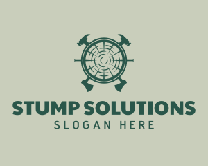 Stump - Timber Carpenter Handyman Tool logo design