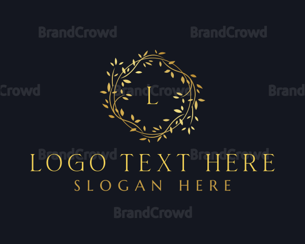 Golden Boutique Wreath Logo