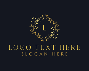 Elegant - Golden Boutique Wreath logo design
