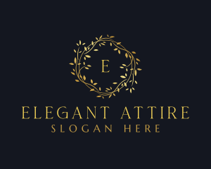 Golden Boutique Wreath logo design