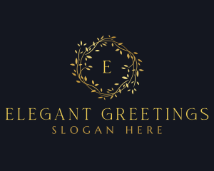 Golden Boutique Wreath logo design