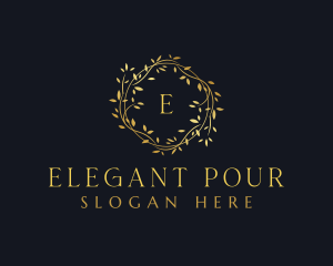 Golden Boutique Wreath logo design