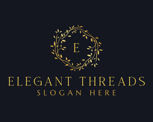 Golden Boutique Wreath logo design