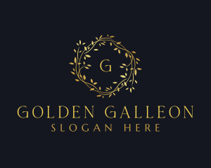 Golden Boutique Wreath logo design