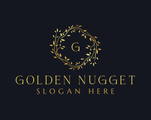 Golden Boutique Wreath logo design