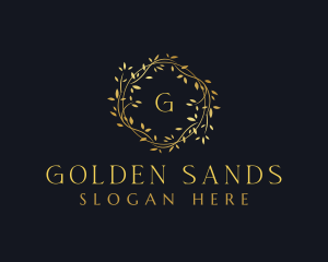 Golden Boutique Wreath logo design