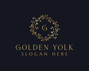 Golden Boutique Wreath logo design