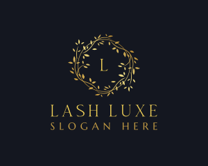 Golden Boutique Wreath logo design