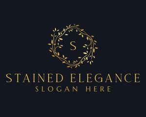 Golden Boutique Wreath logo design