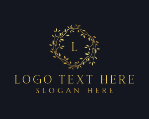 Luxury - Golden Boutique Wreath logo design