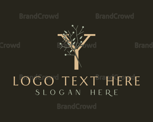 Plant Skincare Letter Y Logo