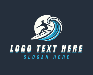 Tide - Wave Surfer Man logo design