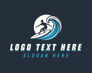 Wave Surfer Man Logo