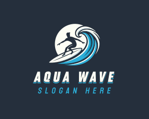 Wave Surfer Man logo design