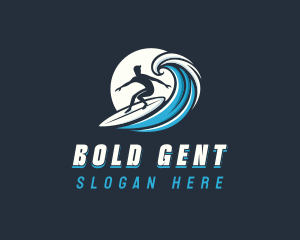 Wave Surfer Man logo design