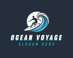 Wave Surfer Man logo design