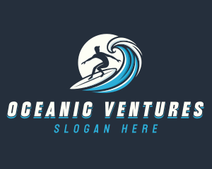 Wave Surfer Man logo design