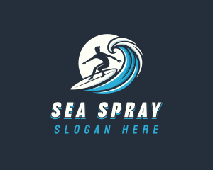 Wave Surfer Man logo design