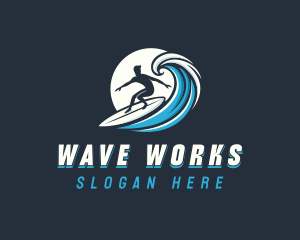 Wave Surfer Man logo design