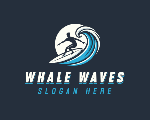 Wave Surfer Man logo design