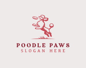 Poodle Dog Frisbee logo design