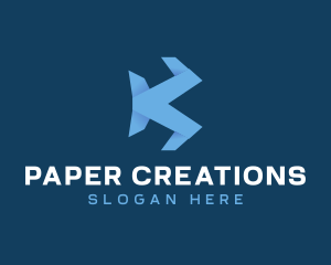 Papercraft - Paper Origami Wings logo design