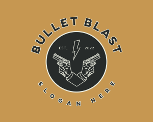 Gunshot - Retro Firearm Emblem logo design